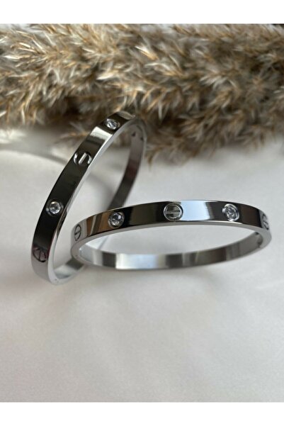 Çelik سوار الصفد اللون الفضي