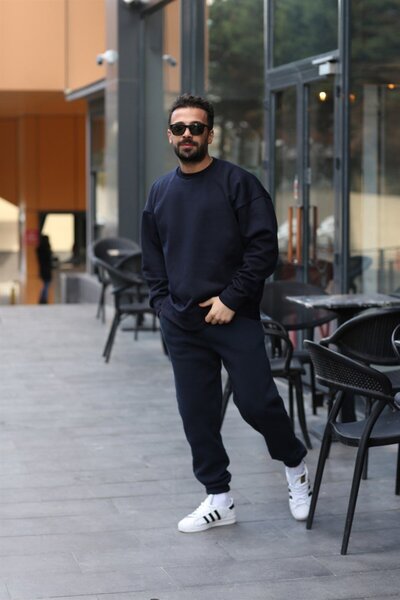 BayBayan Ανδρικό σετ φόρμας με 3 κλωστές με ελαστικό γιακά ποδηλάτου