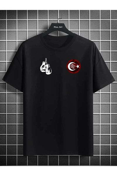 Pisa Art Εθνική Ομάδα Τουρκίας - Unisex Oversize T-Shirt με σχέδιο Eldiven και Bozkurt
