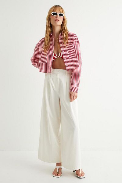 Koton X Sima Tarkan - Crop Shirt s dlouhým rukávem 4Sak60471Pw