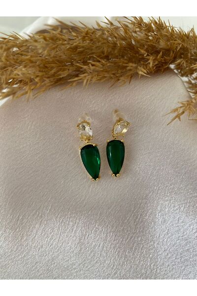 stainles steel Zümrüt Yeşil Çelik Küpe