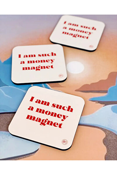 Bikutumutluluk I Am Such A Money Magnet Manifest 777 Para Magneti Bardak Altlığı