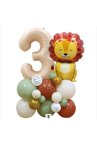 DÜVENCİ TİCARET Lion Figured King of the Jungle Balloon Set