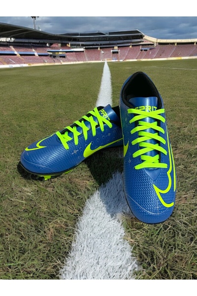 Genel Markalar 001 Erkek Çocuk Krampon Futbol Ayakkabısı Mavi-Sarı