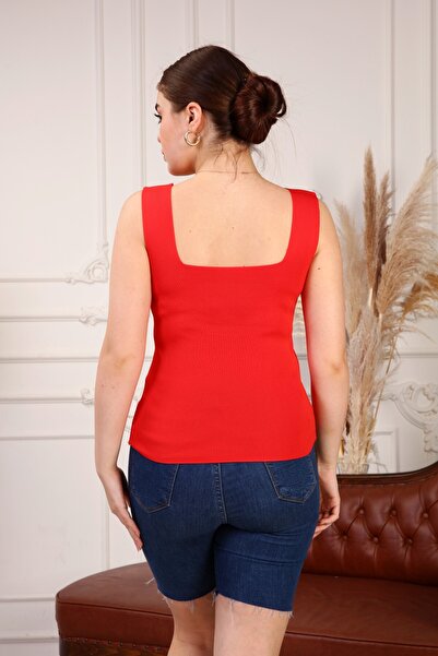 MA ananas Women's Strappy Square Neck Blouse