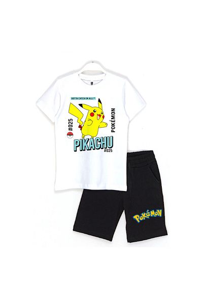 Built By Crazy Pokemon Pikachu 025 - Kids Shorts Set