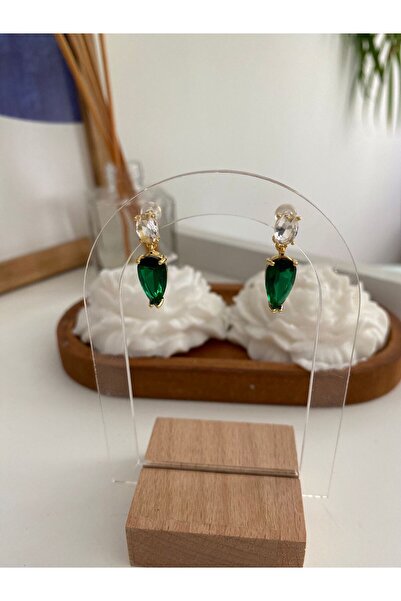 stainles steel Zümrüt Yeşil Çelik Küpe