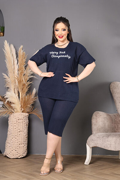 DPARİS Plus Size Capri Pajama Set