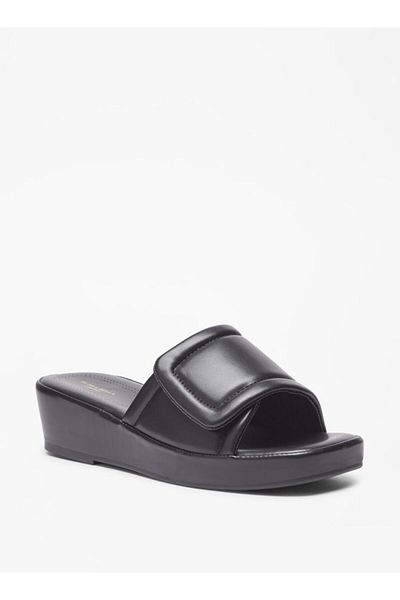 Flora Bella by Shoexpress Solid Slip-On Flatform Heels Sandals