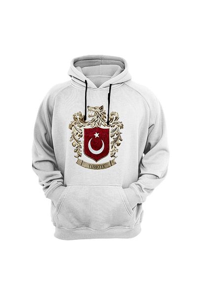 WİDİ Hanorac 100% bumbac, cu simbolul lupului turc și gri