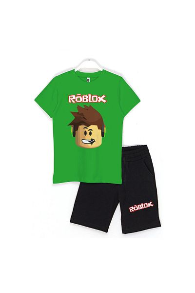 Built By Crazy Set pantaloni scurți Roblox pentru copii - Set cap și simplu