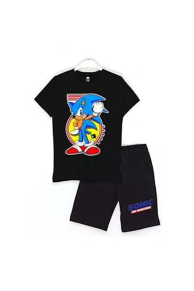 Built By Crazy Set pantaloni scurți și top pentru copii Sonic Finger