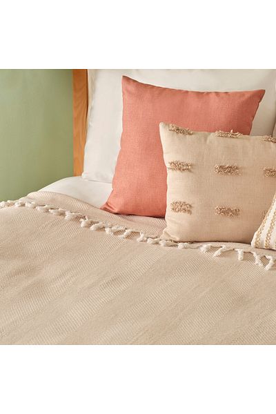 Bella Maison 100% Cotton Nina Double Bedspread Beige (200X230 cm)