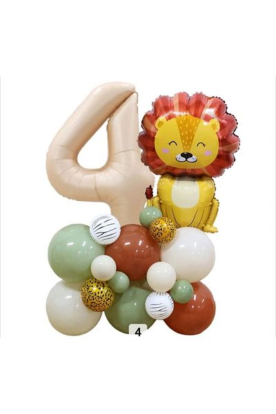 DÜVENCİ TİCARET Lion Figured King of the Jungle Balloon Set