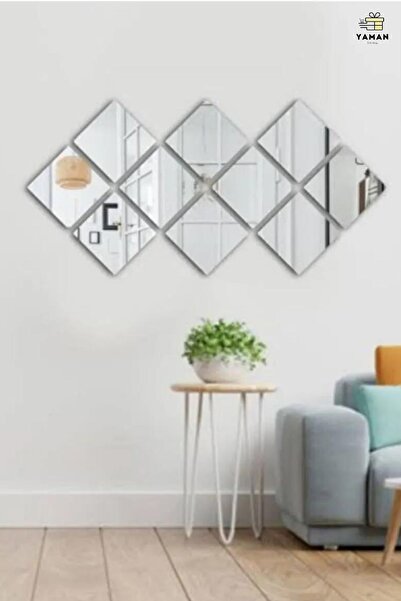 Yaman Hediyelik Dekoratif Pleksi Ayna Kare (20 x20 cm, 2 adet)