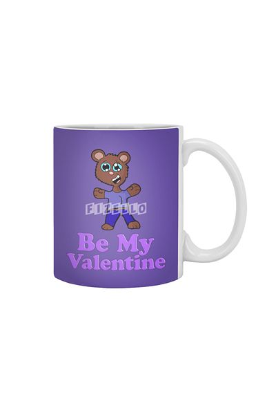 Fizello كوب Be My Valentine Bear Cub باللون الأبيض، هدية، مهر، عرض