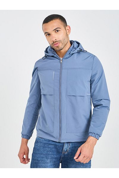 Fort Collins By Styli Panelled Lightweight Hooded Jacket with Zip Closure