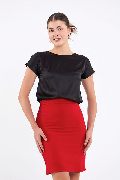 Volanlı Single Slit Front Pencil Skirt