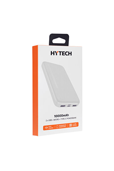 Hytech H10 10000mAh Micro+Type C Girişli Powerbank Siyah Taşınabilir Pil Şarj Cihazı