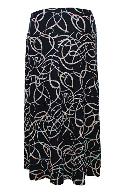 HESNA Spiral Patterned Black River Elastic Skirt