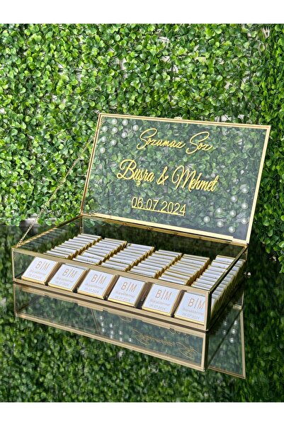 bt bera tasarım Kız İsteme Çikolata Cam Kutuda Söz Nişan Çikolata Kutusu Bebe...