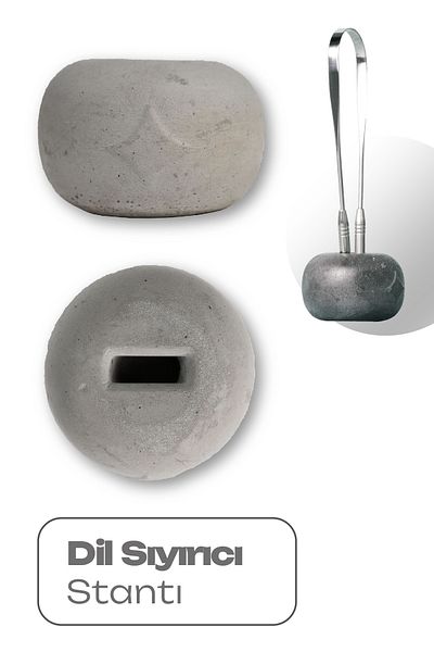 Probident Gray Tongue Cleaning and Tongue Stripping Apparatus - Natural Handmade Stand (GREY)