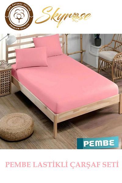 Skyrose King Size Elastic 100% Cotton Sheet Set - 180x200+/30 Open Size 240x260 cm Dowry Box