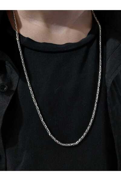 Yusufcuk Gümüş 925 Ayar Gümüş Kral Zincir Kolye 3mm Kalınlık