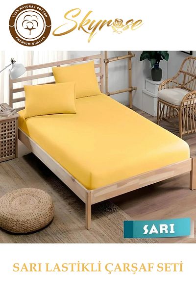 Skyrose King Size Elastic 100% Cotton Sheet Set - 180x200+/30 Open Size 240x260 cm Dowry Box