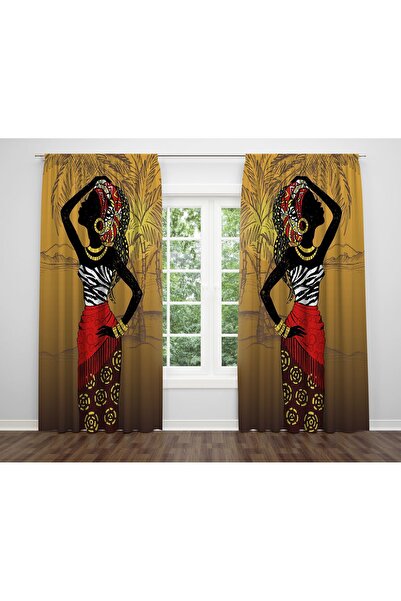 ALBANHOME Alban Home Otantik Desen Dijital Baskı Fon Perde