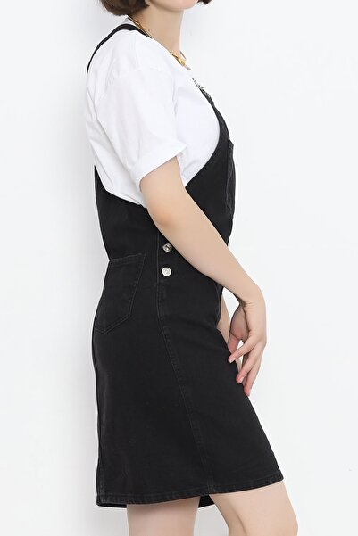 VELİZADE Smoked Denim Jeans Salopet Jeans - Buttoned and Pocket Detailed Strappy Dress 15144