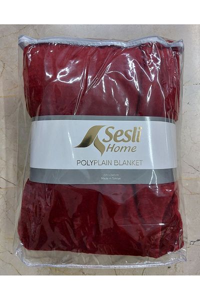 Sesli SOUNDY HOME POLYPLAIN BLANKET BATTAL SIZE SOLID COLOR BLANKET - Claret Red