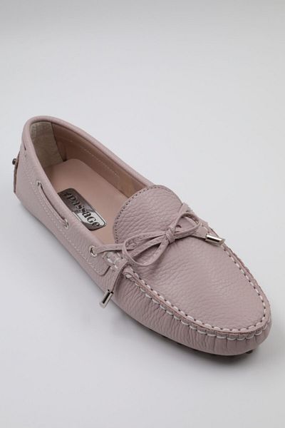 PASSAGE SHOES 1013 Γυναικεία Loafer Ballerina από δέρμα πούδρας