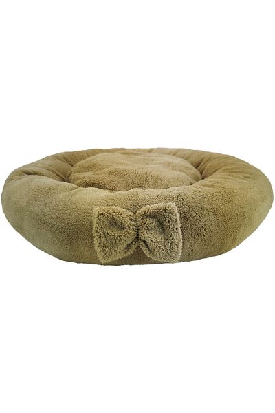Sdypet Plush Bagel Cat & Small Breed Dog Bed 50cm - Beige