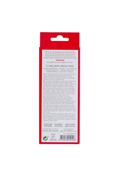 Bruynzeel Fineliner-brush New York Set of 6 Double-Sided Pens 60325406
