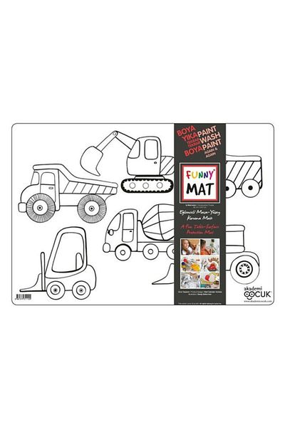 Akademi Çocuk Funny Mat - Work Machines - 33,5X48Cm