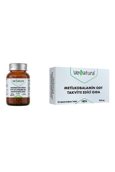 VeNatura Magnesium Citrate And P-5-p (vitamin B6) 60 Tabs.+ B12 Methylcobalamin Odt 30 Tabs