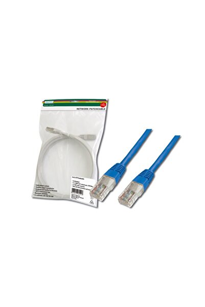 Genel Markalar Digitus Patch Kablo, UTP, CAT. 5E, 5 metre, AWG 26/7, Mavi Renk, 3P sertifikalı