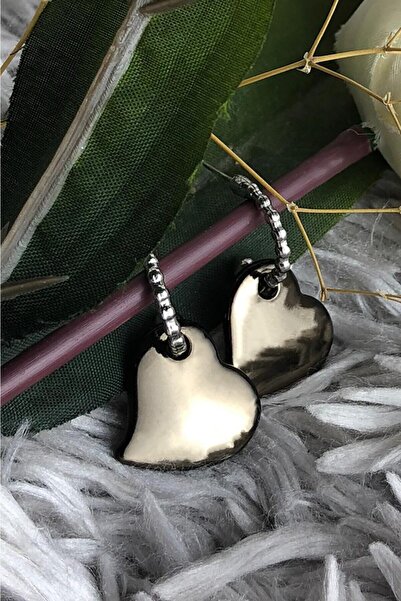 Leerybee Antique Black Color Antiallergic Heart Earrings