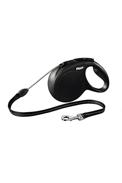Flexi Classic String Medium Black Automatic Dog Walking Collar 5 m