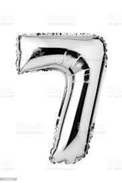 Dipak بالون رقائق الفضة 7 بوصة 40 سم (16 بوصة) 7 أرقام الحجم: 20*40 اللون: فضي