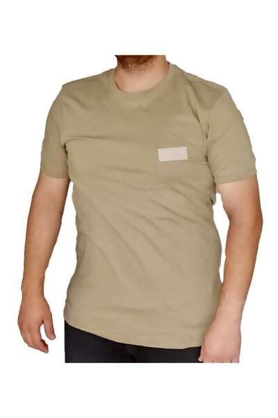 Ö ÖZMERT ASKERİ MALZEME Yeni Tsk Cırtlı T-shirt Bej Kısa Kol Tişört Yeni Tip