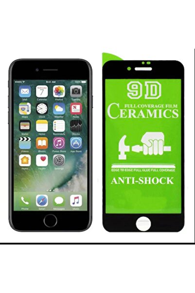 Miscase Iphone 7, 8 Tam Kaplayan Ekran Koruyucu 9d Seramik Cam Siyah
