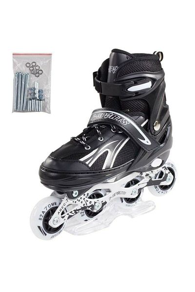 F-Sports Illuminated Adjustable Silicone Wheel Metal Body Skate