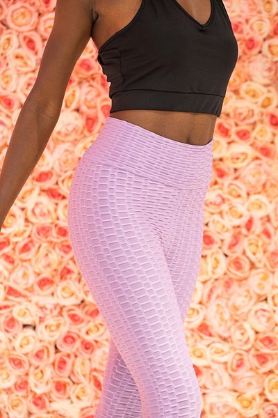 Grenj Fashion Λιλά Ψηλόμεση Κυψελοειδή Κολάν