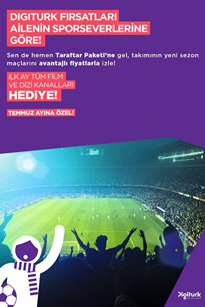 DIGITURK Taraftar Paketi Yıllık Uydu