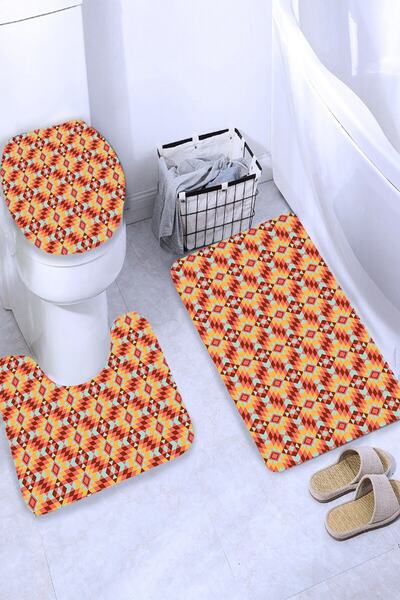 MODANOİVA Set de scaune de toaletă din 3 piese, lavabil, anti-alunecare, anti-pete Mnkz6113