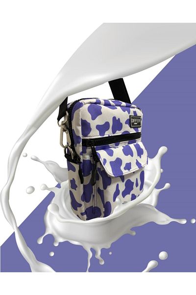 Differ Studio Lilac Cow Patterned Shoulder/Crossbody Bag