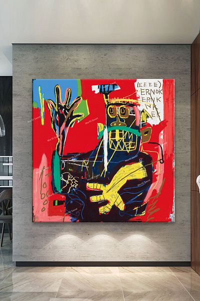 Morfil Sanat Atölyesi After Jean Michel Basquiat Untitled Canvas Painting