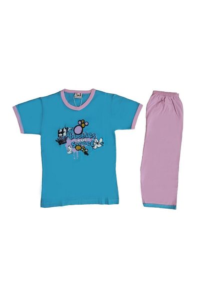 Öztaş Set de pijamale de vară Capri tricou din bumbac pentru fete